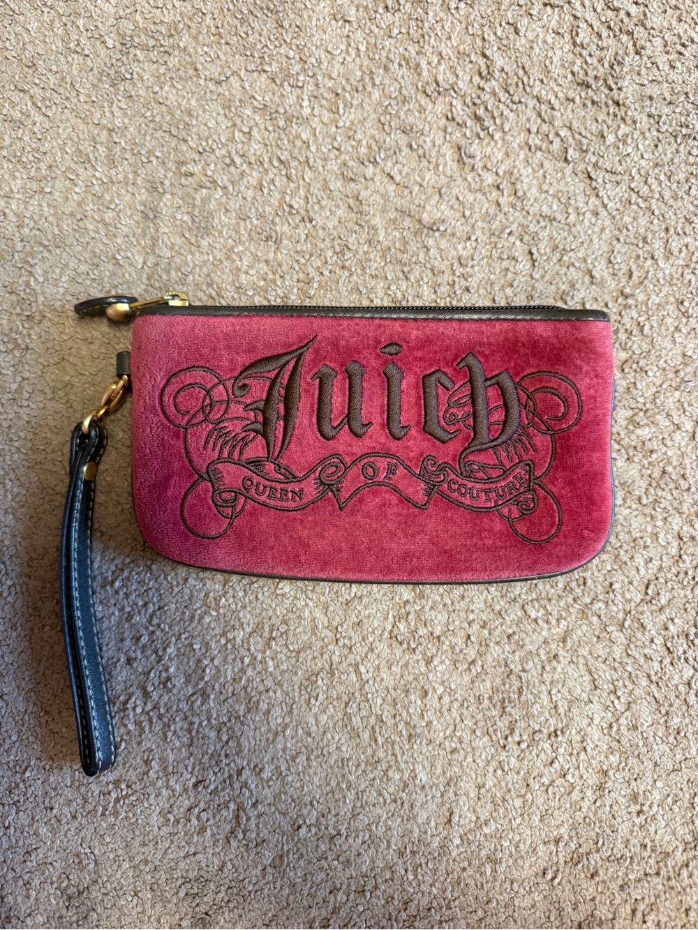 Vintage Juicy Couture Rose Pink  Wristlet Clutch